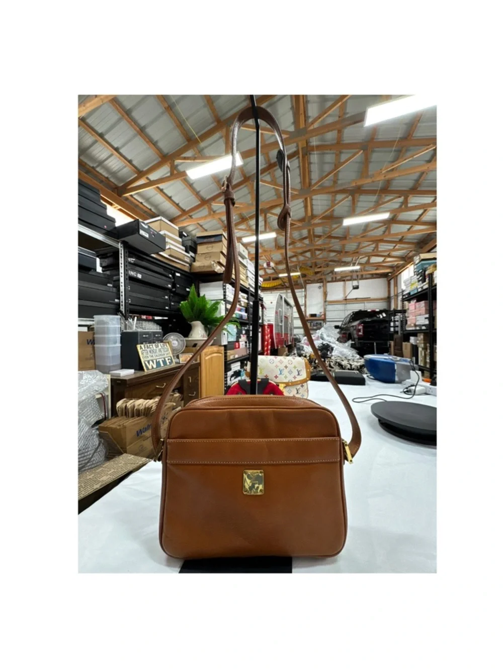 MCM Tan Leather Klara Crossbody bag Medium